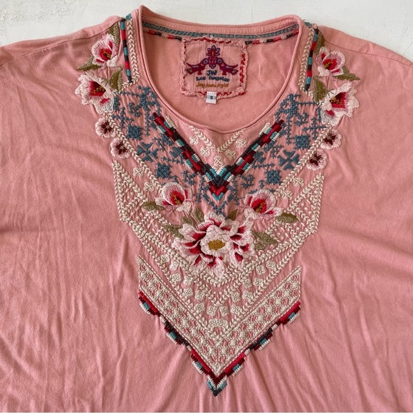Johnny Was Dusty Pink Blouse Embroidered Size S - Picture 4 of 7